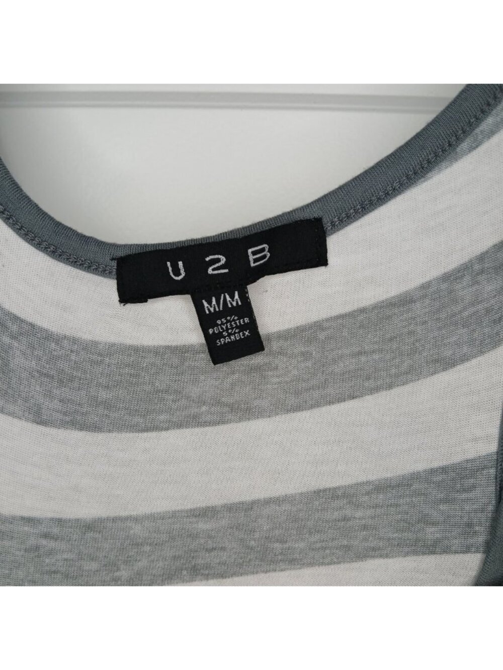 U2B Striped Maxi Dress White And Gray Size Medium Sleeveless 16"x54" - Picture 4 of 6